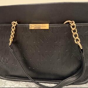 Jones New York Black and Gold Crossbody Bag with Chain Strap